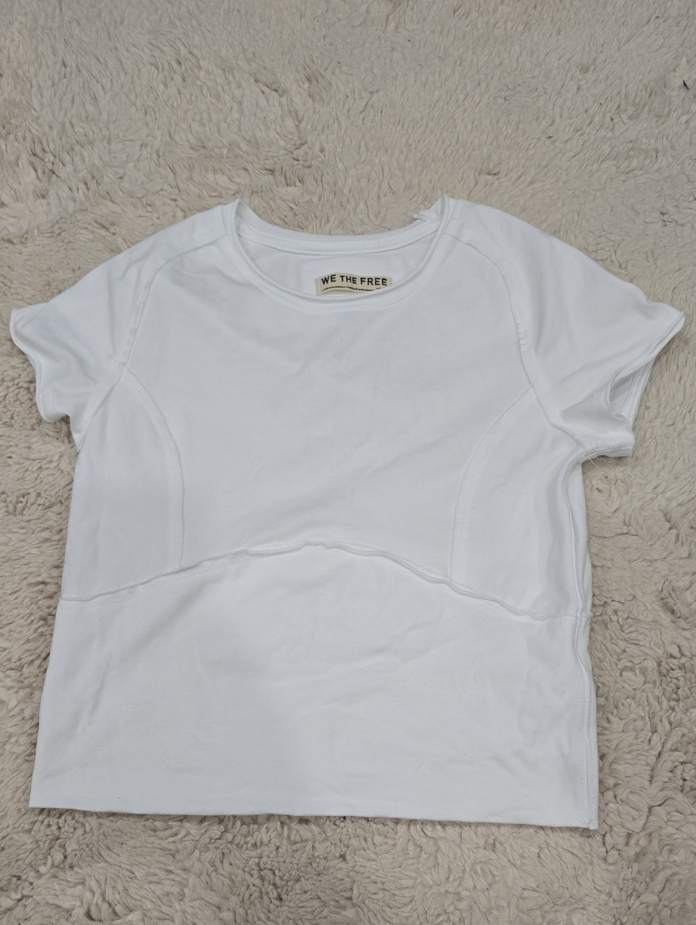 We The Free White Short Sleeve Crewneck Top